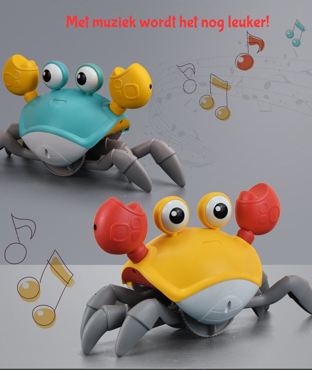 CuteCrab™ - Wandelende Krab | Met Sensoren en Muziek - Urenlang Speelplezier - Zelfsturend | USB Herlaadbaar