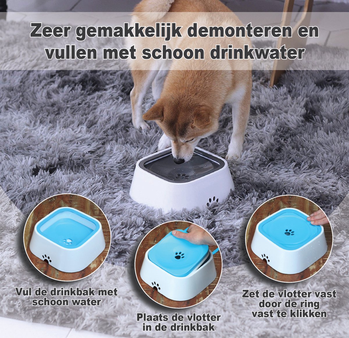 SlobberStopper™ - Drinkbak Voor Honden | 1,5 Liter - Verminderd Morsen - Anti Knoei - Handig Voor Onderweg - Anti-slip bodem