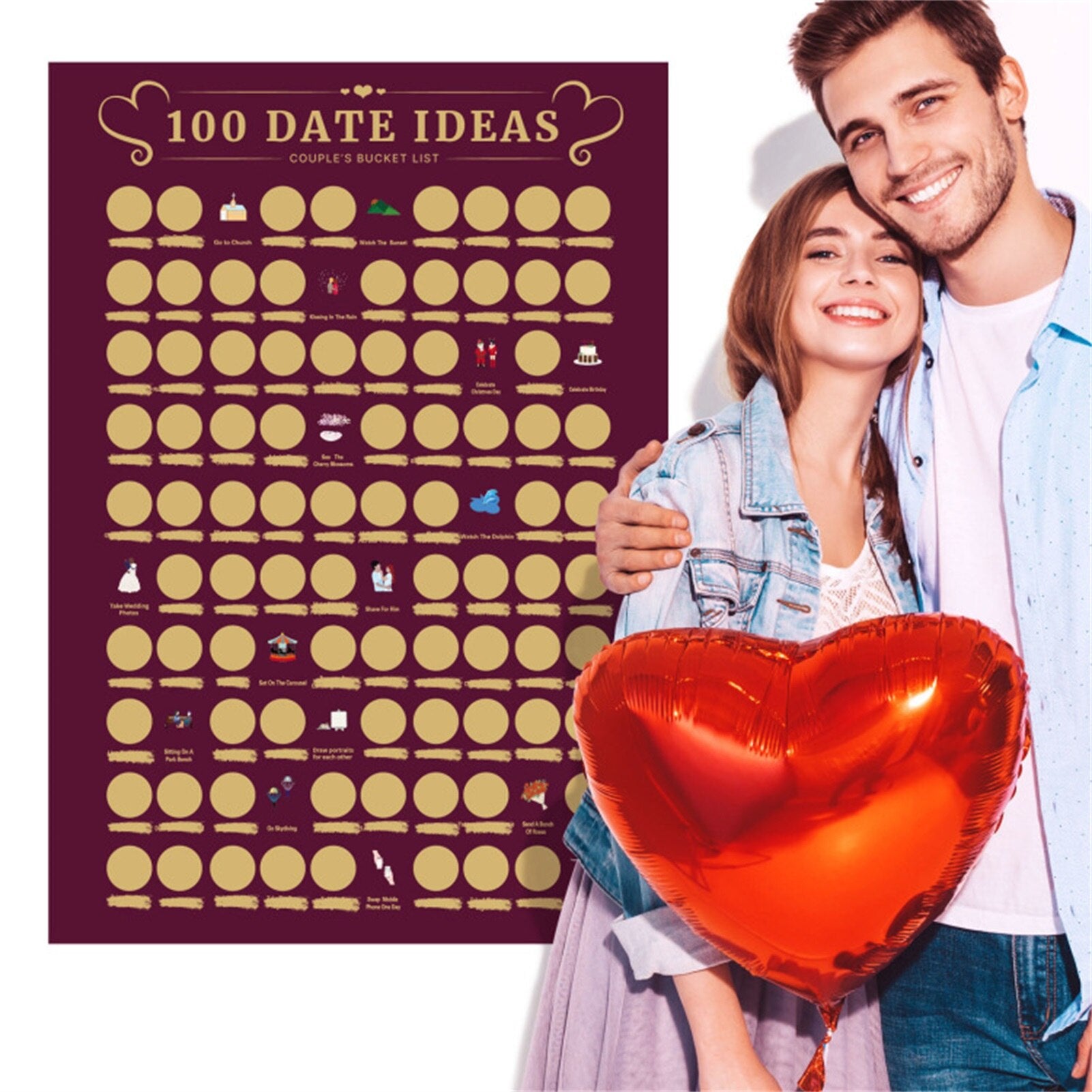 DateMore™ Date Kalender | 100 Superleuke Date Ideeën - Scratch Off - Perfect Cadeau