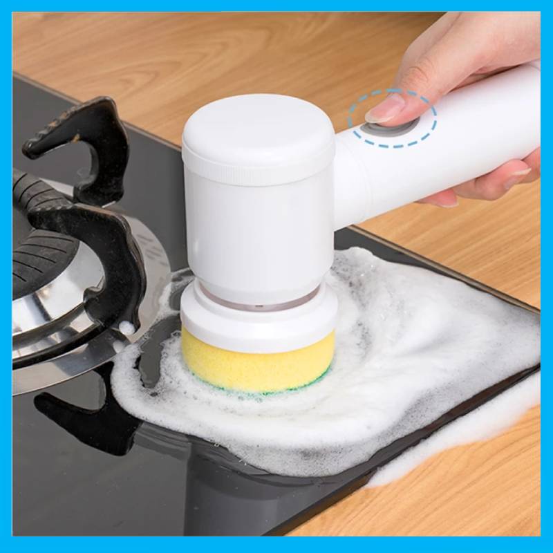 CleanBrush™ - Elektrische reinigingsborstel | Vergemakkelijkt een grondige reiniging - Draadloos - Multifunctioneel - Inclusief 3 borstels