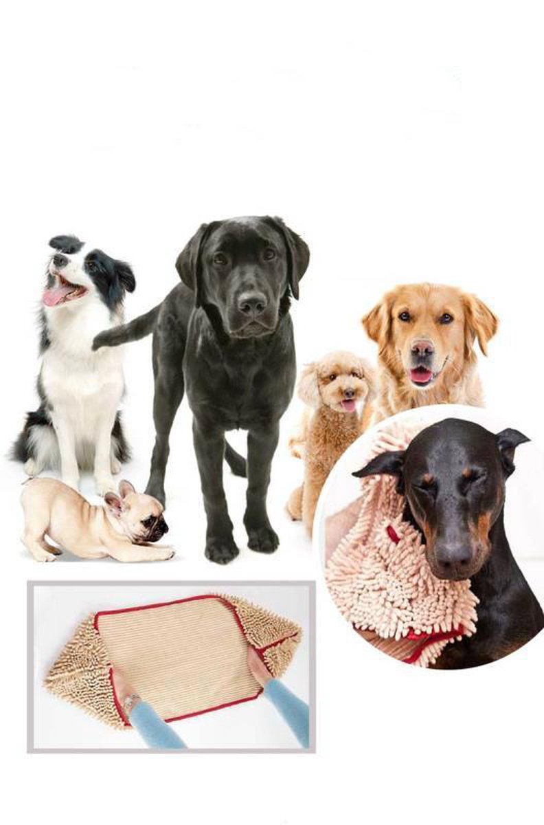 PetTowel™ - Hondenhanddoek | 2-in-1 Drogen en Masseren - Microfiber - Goed Absorberend - Ideaal na een Lekker Bad